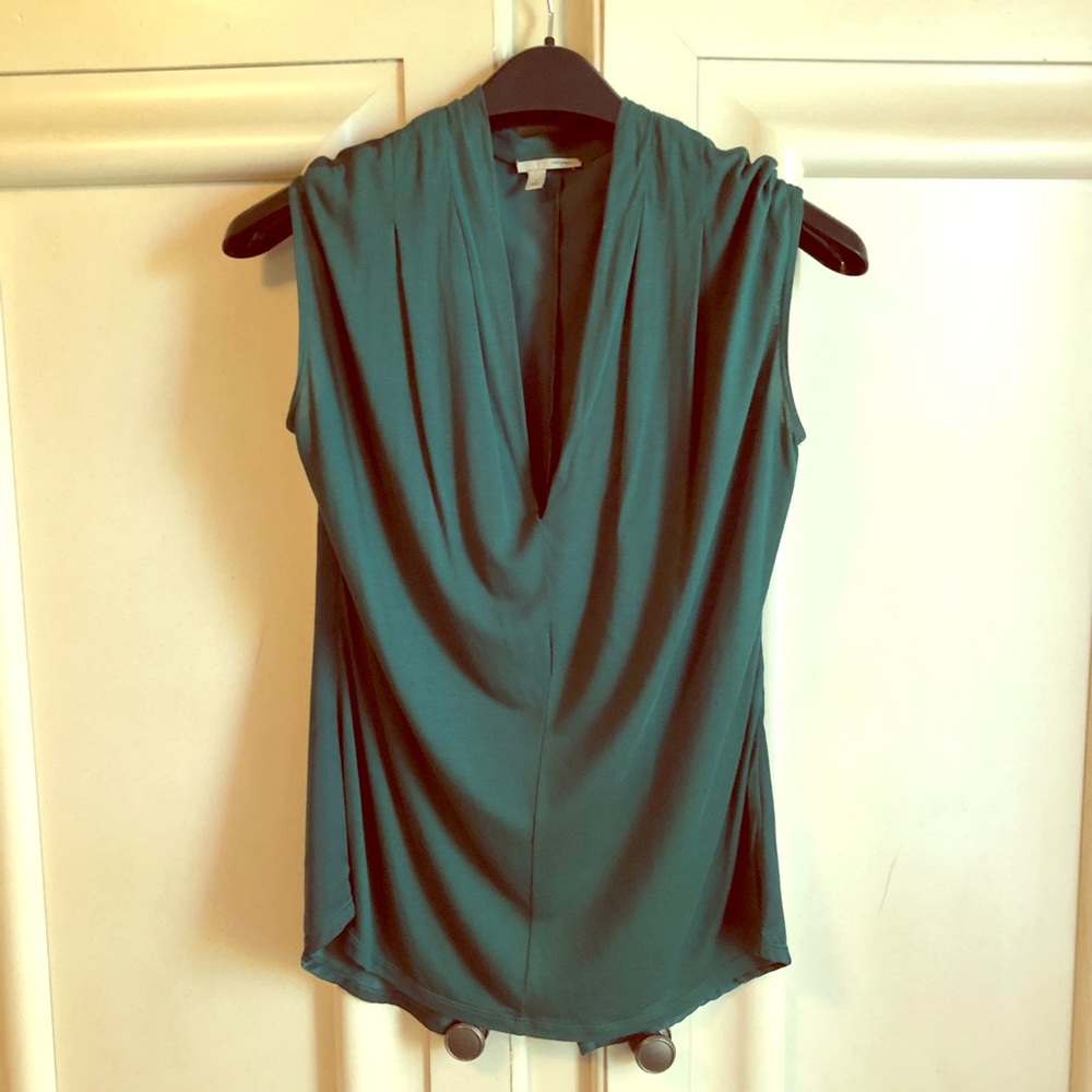 Halogen deep V-neck cotton blouse